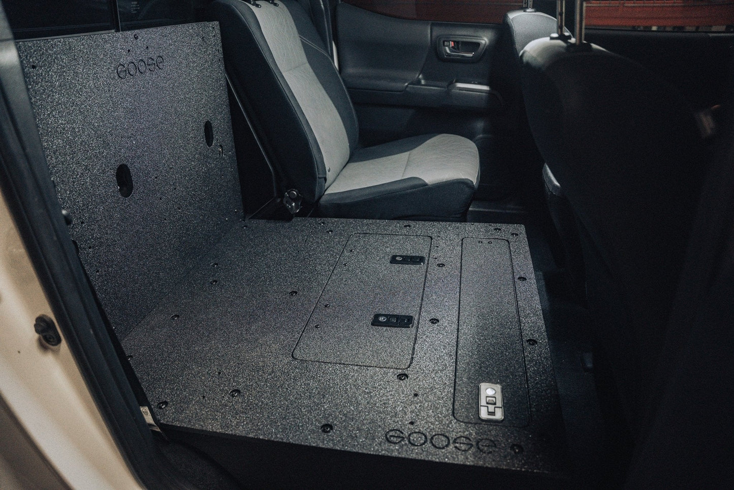 Goose Gear Toyota Tacoma 2005 - 2023 2nd and 3rd Gen Double Cab - Second Row Seat Delete Plate System