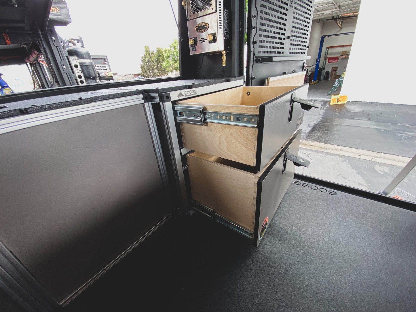Alu-Cab Alu-Cabin Canopy Camper - Toyota Tundra 2007-2021 2nd and 2.5 Gen. - Rear Double Drawer Module - Goose Gear