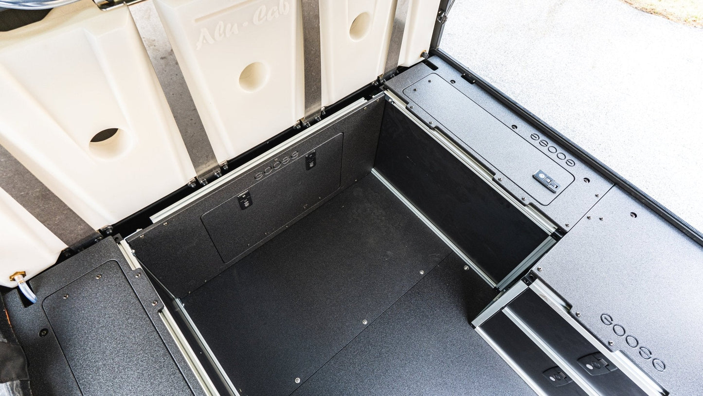 Alu-Cab Alu-Cabin Canopy Camper - Toyota Tundra 2022-Present 3rd Gen. - Front Utility Module - 5'5" Bed - Goose Gear