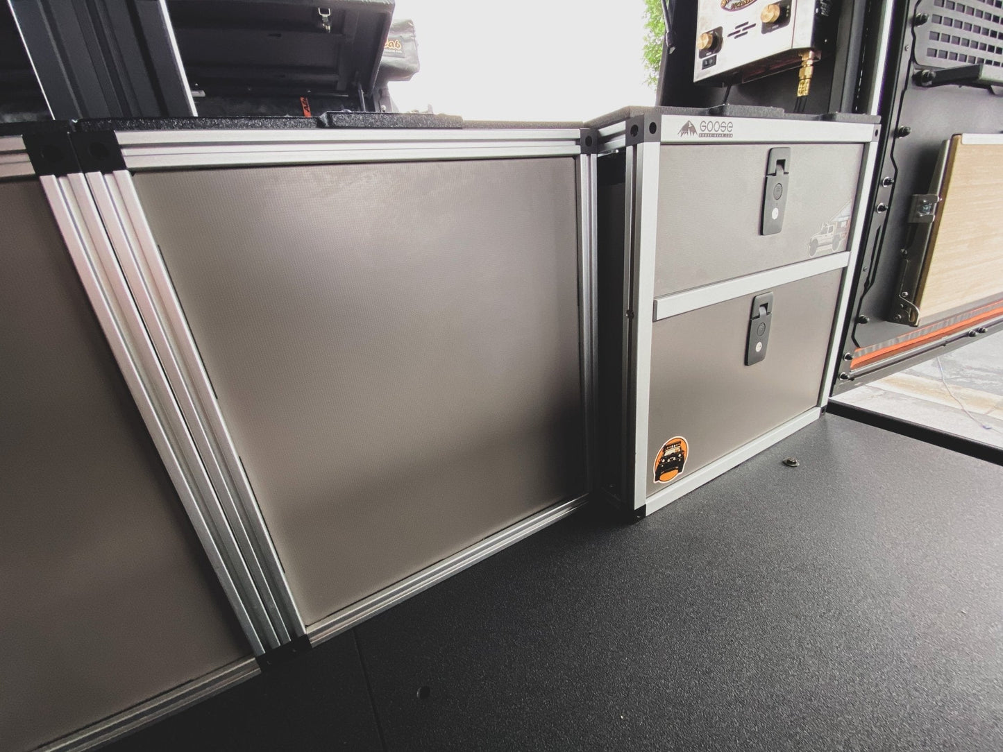 Alu-Cab Alu-Cabin Canopy Camper - Toyota Tundra 2022-Present 3rd Gen. - Middle Utility Module - 6'5" Bed - Goose Gear