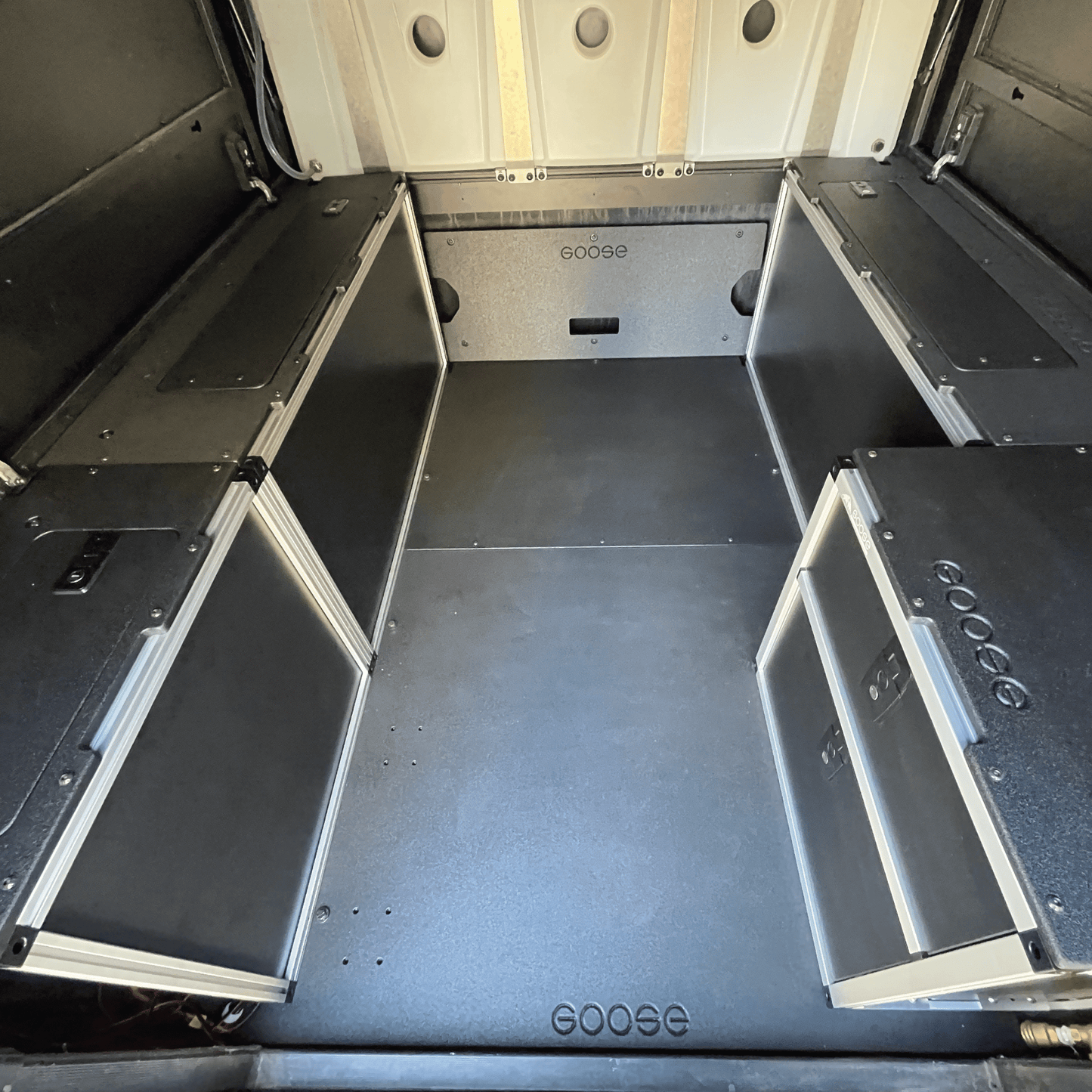 Alu-Cab Canopy Camper V2 - Toyota Tacoma 2005-Present 2nd & 3rd Gen. - Bed Plate System - 5' Bed - Goose Gear