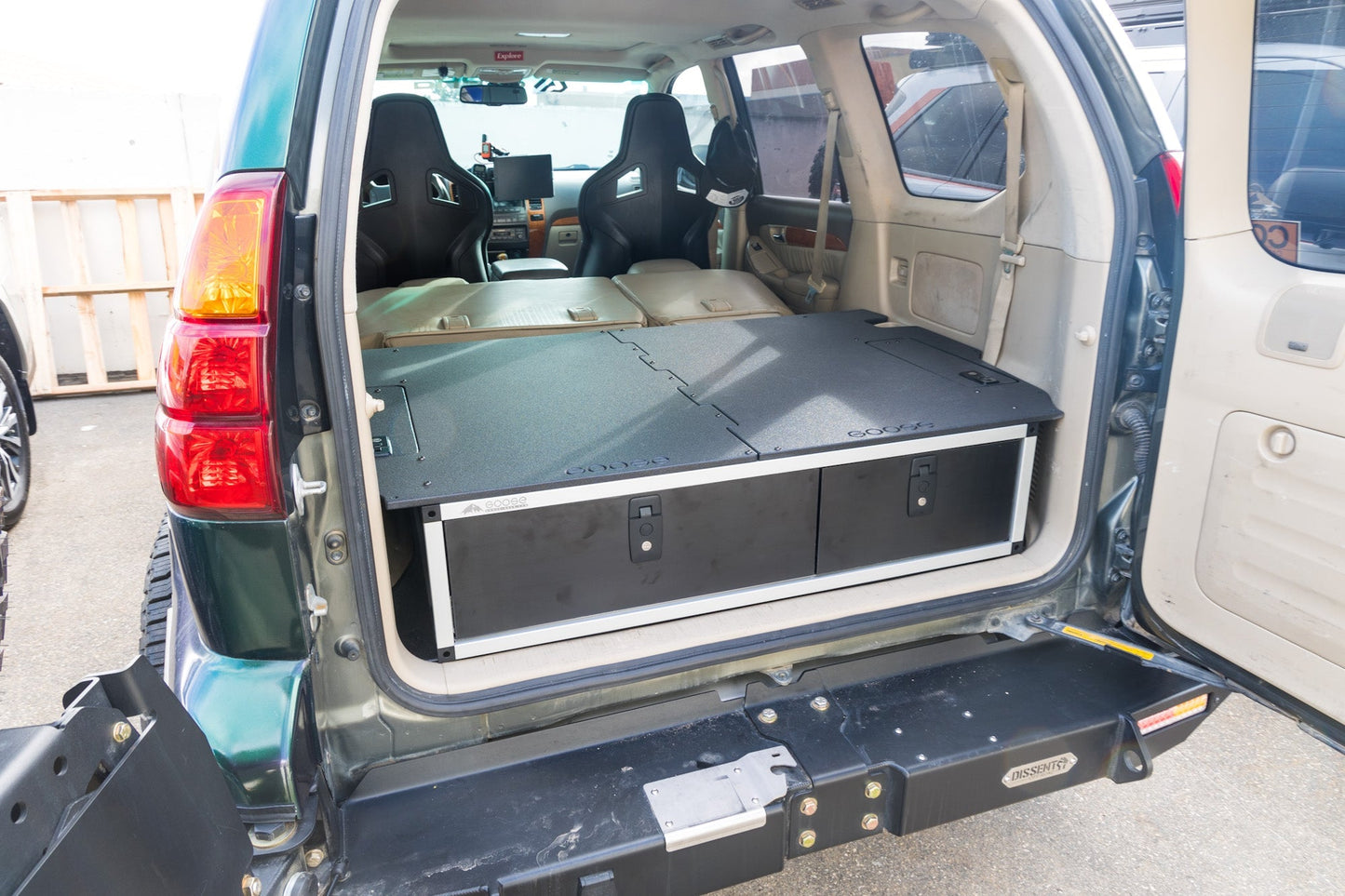 Goose Gear Lexus GX470 2002-2009 1st Gen. - Side x Side Drawer Module with Fitted Top Plate - 41-3/8"W x 10"H x 36"D