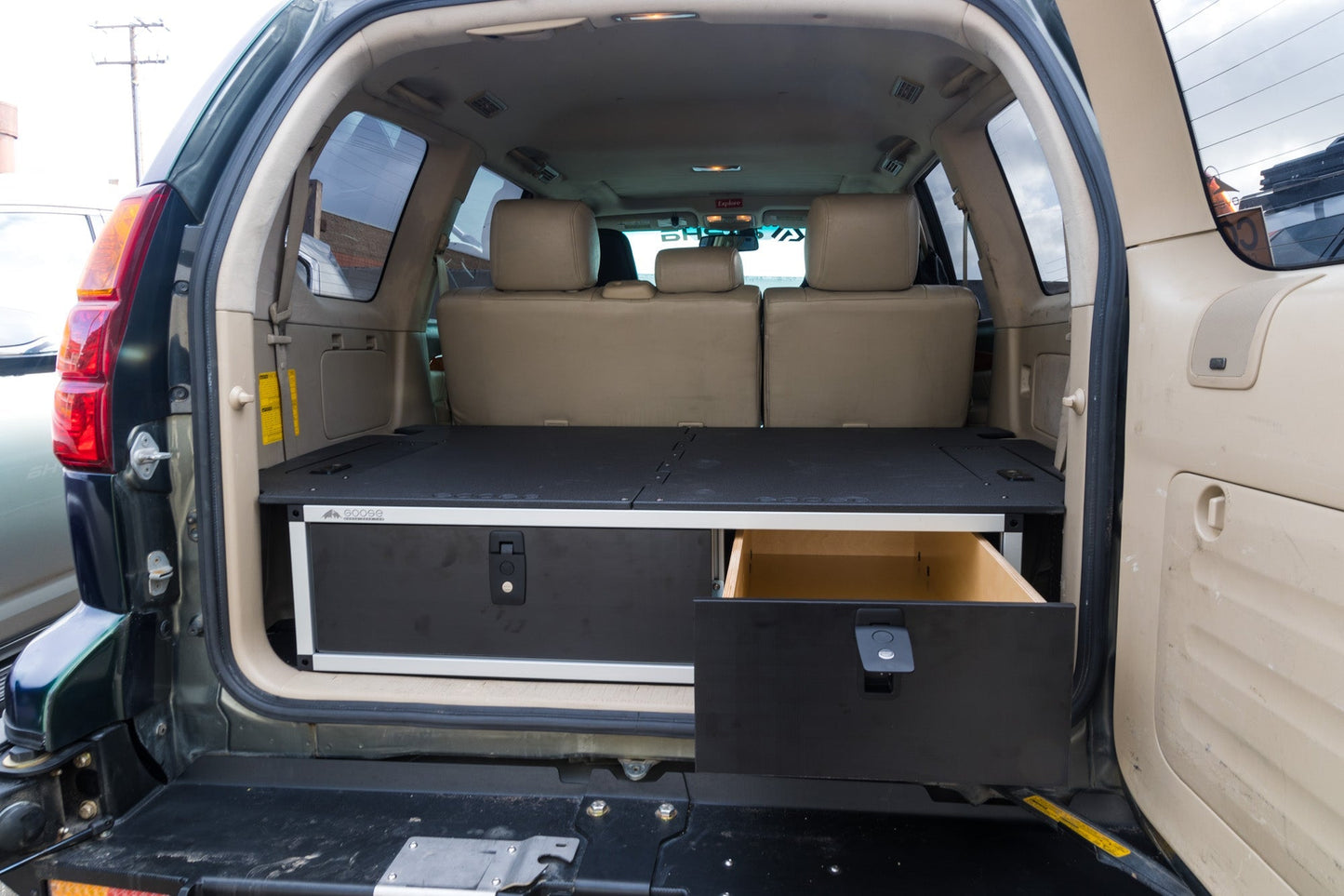 Goose Gear Lexus GX470 2002-2009 1st Gen. - Side x Side Drawer Module with Fitted Top Plate - 41-3/8"W x 10"H x 36"D