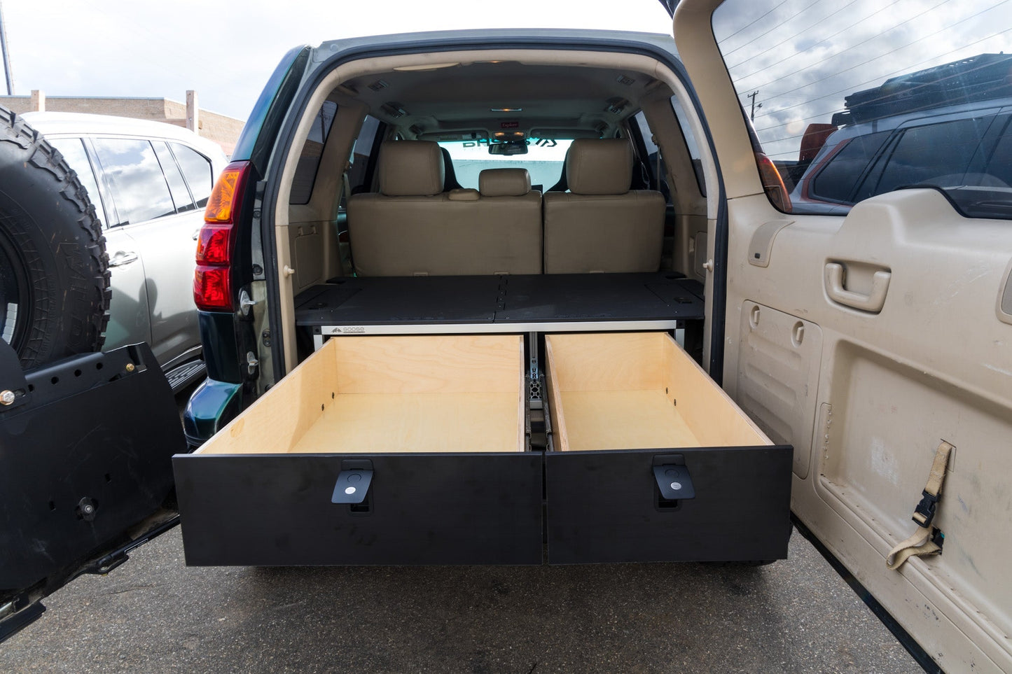 Goose Gear Lexus GX470 2002-2009 1st Gen. - Side x Side Drawer Module with Fitted Top Plate - 41-3/8"W x 10"H x 36"D