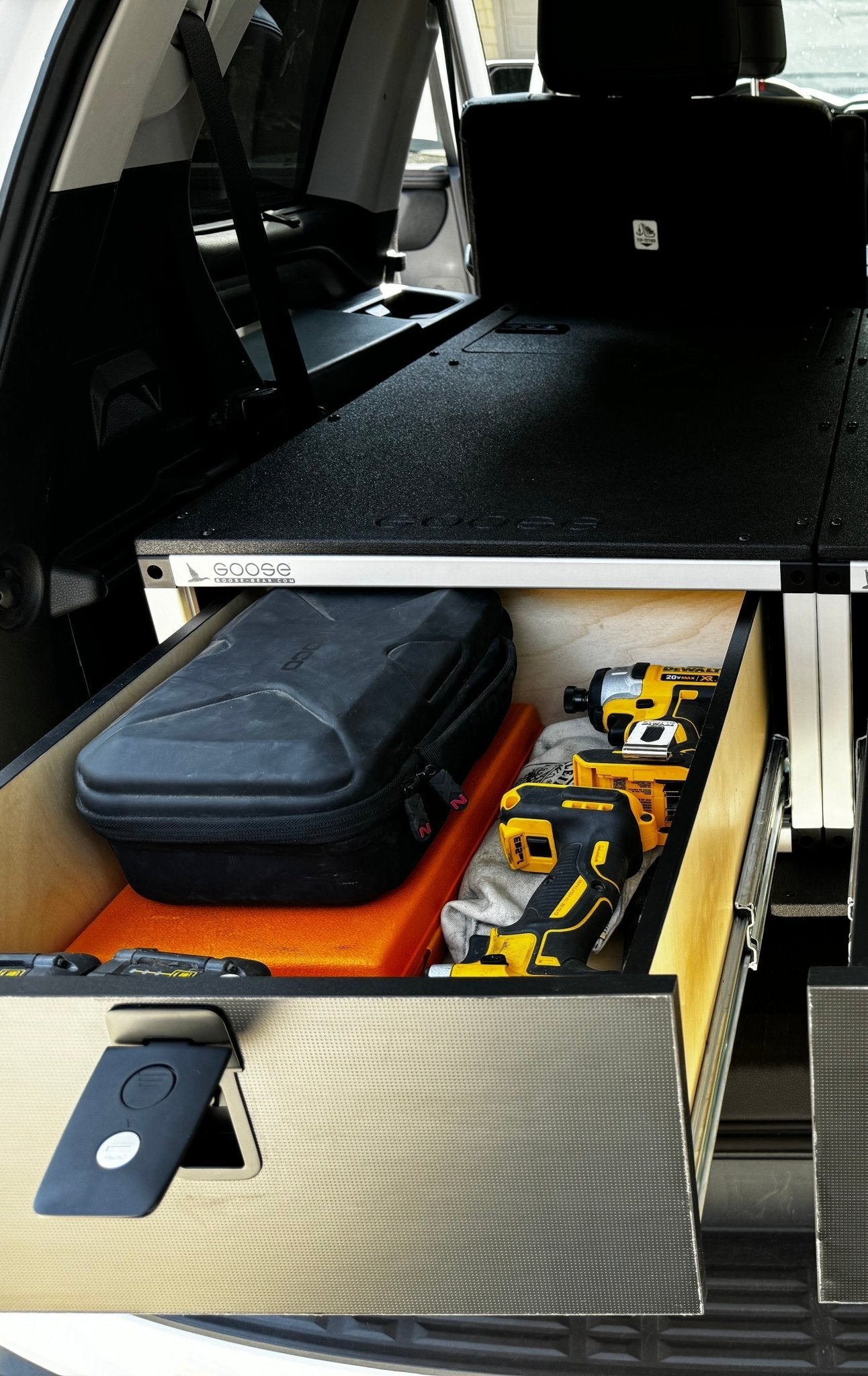 Goose Gear Toyota - Sequoia - 2023 - Present - 3rd Gen - Explore Series - Single Drawer - 19 - 3/16" Width x 38" Deep x 10" High - Drawer Module with Short Drawer 20" and Storage Space Behind Drawer